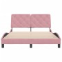 Estructura de cama con cabecero de terciopelo rosa 140x190 cm de vidaXL, Camas y somieres - Ref: Foro24-3207922, Precio: 233,...