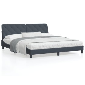 Estructura cama con cabecero terciopelo gris oscuro 180x200 cm de vidaXL, Camas y somieres - Ref: Foro24-3207936, Precio: 269...
