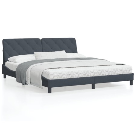 Estructura cama con cabecero terciopelo gris oscuro 180x200 cm de vidaXL, Camas y somieres - Ref: Foro24-3207936, Precio: 269...