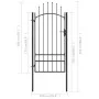 Puerta de jardín de acero negro 1x2,5 m de vidaXL, Puertas de jardín - Ref: Foro24-146321, Precio: 158,20 €, Descuento: %
