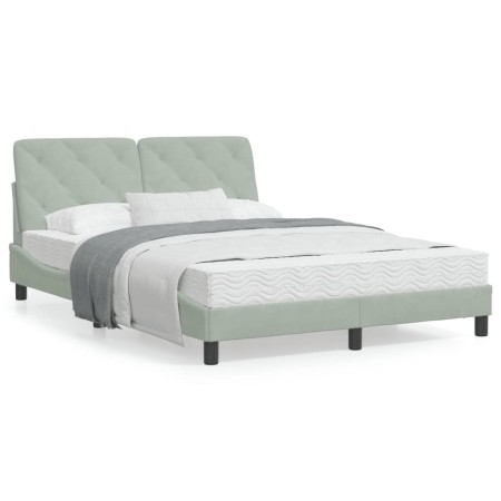Estructura cama con luces LED terciopelo gris claro 120x200 cm de vidaXL, Camas y somieres - Ref: Foro24-3213843, Precio: 176...