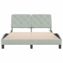 Estructura cama con luces LED terciopelo gris claro 120x200 cm de vidaXL, Camas y somieres - Ref: Foro24-3213843, Precio: 176...