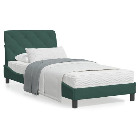 Estructura cama con luces LED terciopelo verde oscuro 90x200 cm de vidaXL, Camas y somieres - Ref: Foro24-3213834, Precio: 14...