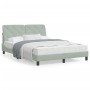 Estructura cama con luces LED terciopelo gris claro 140x200 cm de vidaXL, Camas y somieres - Ref: Foro24-3213855, Precio: 196...