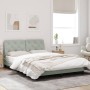 Estructura cama con luces LED terciopelo gris claro 140x200 cm de vidaXL, Camas y somieres - Ref: Foro24-3213855, Precio: 196...