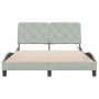 Estructura cama con luces LED terciopelo gris claro 140x200 cm de vidaXL, Camas y somieres - Ref: Foro24-3213855, Precio: 196...