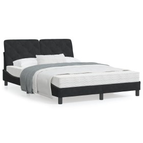 Estructura de cama con luces LED terciopelo negro 140x200 cm de vidaXL, Camas y somieres - Ref: Foro24-3213857, Precio: 199,7...