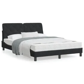 Estructura de cama con luces LED terciopelo negro 140x200 cm de vidaXL, Camas y somieres - Ref: Foro24-3213857, Precio: 204,3...