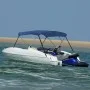 Toldo Bimini de 3 arcos azul 183x160x137 cm de vidaXL, Cubiertas para almacenamiento de barcas - Ref: Foro24-92364, Precio: 1...