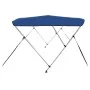 Toldo Bimini de 3 arcos azul 183x160x137 cm de vidaXL, Cubiertas para almacenamiento de barcas - Ref: Foro24-92364, Precio: 1...