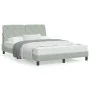 Bed with light gray velvet mattress 140x190 cm by vidaXL, Beds and slatted bases - Ref: Foro24-3208652, Price: 377,02 €, Disc...
