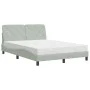 Bed with light gray velvet mattress 140x190 cm by vidaXL, Beds and slatted bases - Ref: Foro24-3208652, Price: 377,02 €, Disc...