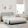 Bed with light gray velvet mattress 140x190 cm by vidaXL, Beds and slatted bases - Ref: Foro24-3208652, Price: 377,02 €, Disc...