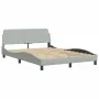 Bed with light gray velvet mattress 140x190 cm by vidaXL, Beds and slatted bases - Ref: Foro24-3208652, Price: 377,02 €, Disc...