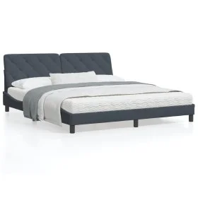 Bett mit dunkelgrauer Samtmatratze 180x200 cm von vidaXL, Betten und Lattenroste - Ref: Foro24-3208671, Preis: 466,36 €, Raba...