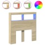 Cabecero de cama con LED roble Sonoma 100x17x102 cm de vidaXL, Cabeceros y pies de cama - Ref: Foro24-839184, Precio: 60,54 €...