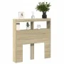 Cabecero de cama con LED roble Sonoma 100x17x102 cm de vidaXL, Cabeceros y pies de cama - Ref: Foro24-839184, Precio: 63,50 €...