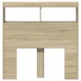 Cabecero de cama con LED roble Sonoma 100x17x102 cm de vidaXL, Cabeceros y pies de cama - Ref: Foro24-839184, Precio: 60,54 €...
