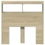 Cabecero de cama con LED roble Sonoma 100x17x102 cm de vidaXL, Cabeceros y pies de cama - Ref: Foro24-839184, Precio: 63,50 €...