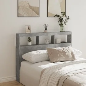 Bettkopfteil in Betongrau mit LED-Licht, 140 x 17 x 102 cm von vidaXL, Kopf- und Fußteile - Ref: Foro24-839199, Preis: 79,39 ...