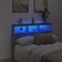 Cabecero de cama con luz LED gris hormigón 140x17x102 cm de vidaXL, Cabeceros y pies de cama - Ref: Foro24-839199, Precio: 79...