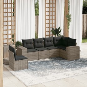 Set de muebles de jardín 6 pzas y cojines ratán sintético gris en Conjuntos de jardín | Comprar online en Foru.es