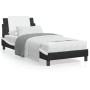 Estructura cama con LED cuero sintético negro blanco 90x200 cm de vidaXL, Camas y somieres - Ref: Foro24-3214087, Precio: 142...