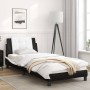 Estructura cama con LED cuero sintético negro blanco 90x200 cm de vidaXL, Camas y somieres - Ref: Foro24-3214087, Precio: 142...
