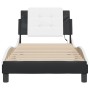 Estructura cama con LED cuero sintético negro blanco 90x200 cm de vidaXL, Camas y somieres - Ref: Foro24-3214087, Precio: 142...