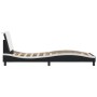 Estructura cama con LED cuero sintético negro blanco 90x200 cm de vidaXL, Camas y somieres - Ref: Foro24-3214087, Precio: 142...