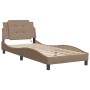 Estructura de cama con LED cuero sintético capuchino 100x200 cm de vidaXL, Camas y somieres - Ref: Foro24-3214093, Precio: 14...