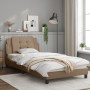 Estructura de cama con LED cuero sintético capuchino 100x200 cm de vidaXL, Camas y somieres - Ref: Foro24-3214093, Precio: 14...