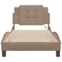 Estructura de cama con LED cuero sintético capuchino 100x200 cm de vidaXL, Camas y somieres - Ref: Foro24-3214093, Precio: 14...
