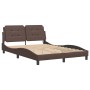 Estructura cama con luces LED cuero sintético marrón 120x200 cm de vidaXL, Camas y somieres - Ref: Foro24-3214098, Precio: 20...