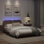 Estructura cama con luces LED cuero sintético marrón 120x200 cm de vidaXL, Camas y somieres - Ref: Foro24-3214098, Precio: 20...