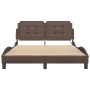 Estructura cama con luces LED cuero sintético marrón 120x200 cm de vidaXL, Camas y somieres - Ref: Foro24-3214098, Precio: 20...