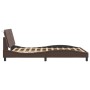 Estructura cama con luces LED cuero sintético marrón 120x200 cm de vidaXL, Camas y somieres - Ref: Foro24-3214098, Precio: 20...