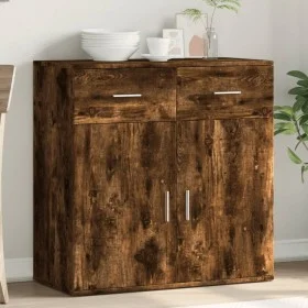 Aparador de madera de ingeniería roble ahumado 79x38x80 cm de vidaXL, Aparadores - Ref: Foro24-840524, Precio: 99,20 €, Descu...