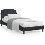 Estructura de cama con cabecero cuero sintético negro 90x190 cm de vidaXL, Camas y somieres - Ref: Foro24-3208149, Precio: 13...