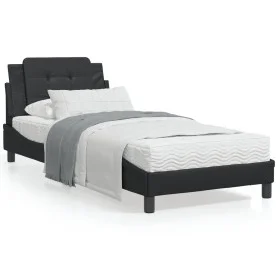 Estructura de cama con cabecero cuero sintético negro 90x200 cm de vidaXL, Camas y somieres - Ref: Foro24-3208156, Precio: 13...