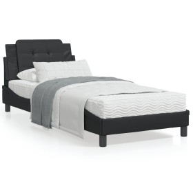 Estructura de cama con cabecero cuero sintético negro 90x200 cm de vidaXL, Camas y somieres - Ref: Foro24-3208156, Precio: 13...