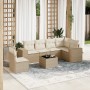 Set sofás de jardín 7 piezas y cojines ratán sintético beige en Conjuntos de jardín | Comprar online en Foru.es