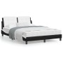 Estructura cama cabecero cuero sintético negro blanco 120x200cm de vidaXL, Camas y somieres - Ref: Foro24-3208175, Precio: 20...