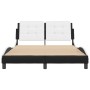 Estructura cama cabecero cuero sintético negro blanco 120x200cm de vidaXL, Camas y somieres - Ref: Foro24-3208175, Precio: 20...