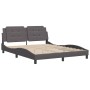 Estructura de cama con cabecero cuero sintético gris 160x200cm de vidaXL, Camas y somieres - Ref: Foro24-3208194, Precio: 210...