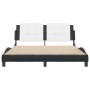Estructura cama cabecero cuero sintético negro blanco 160x200cm de vidaXL, Camas y somieres - Ref: Foro24-3208196, Precio: 20...