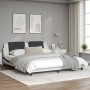 Estructura de cama con cabecero cuero sintético blanco y negro de vidaXL, Camas y somieres - Ref: Foro24-3208204, Precio: 232...