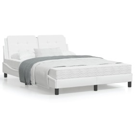 Cama con colchón cuero sintético blanco 120x200 cm de vidaXL, Camas y somieres - Ref: Foro24-3208853, Precio: 359,50 €, Descu...