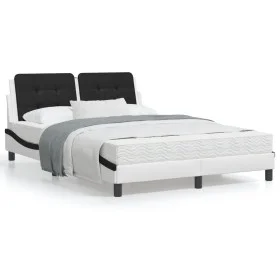Cama con colchón cuero sintético blanco y negro 120x200 cm de vidaXL, Camas y somieres - Ref: Foro24-3208858, Precio: 347,04 ...