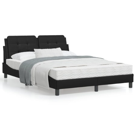 Cama con colchón cuero sintético negro 140x200 cm de vidaXL, Camas y somieres - Ref: Foro24-3208866, Precio: 382,53 €, Descue...